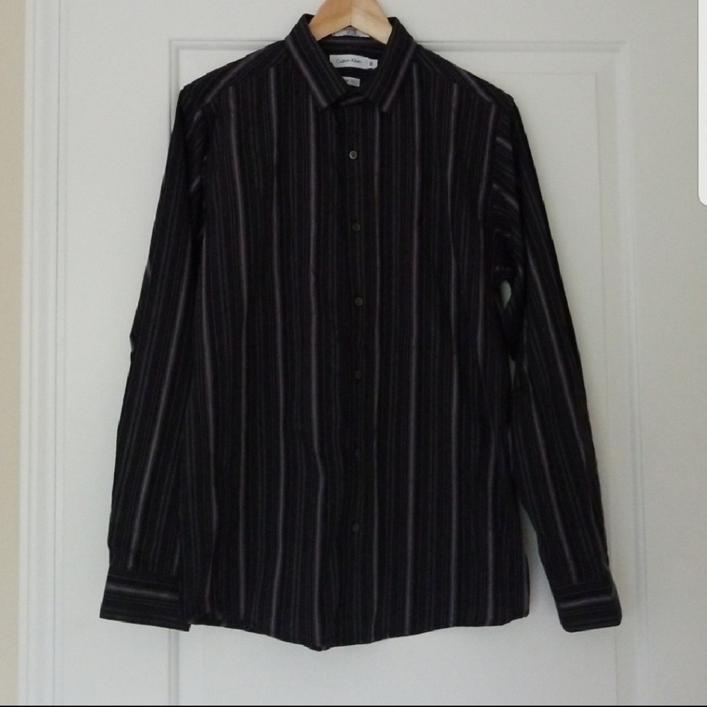 Calvin Klein Slim Fit Boys Button Up Striped Shirt